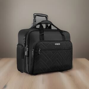 ROSECER Rolling Laptop Bag, 17.3 Inch Premium Laptop Briefcase with Wheels New